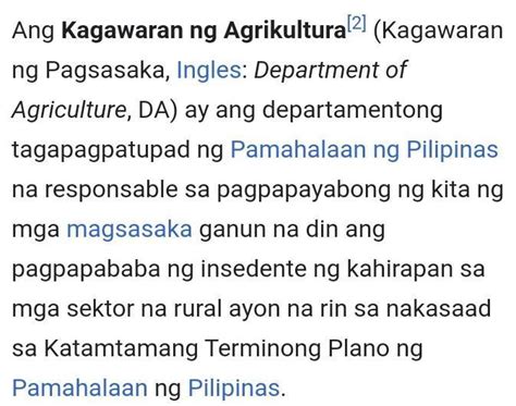 department of agriculture in tagalog